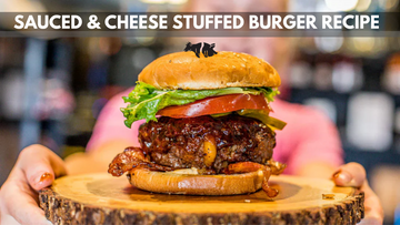 Sauced & Cheese Stuffed Burger