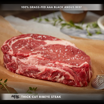 Steak de faux-filet épais de 16 oz, AAA+, vieilli à sec (nourri à l'herbe)