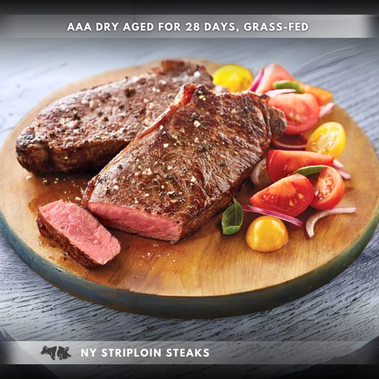 Steaks de contre-filet de New York nourris à l'herbe (8 oz)
